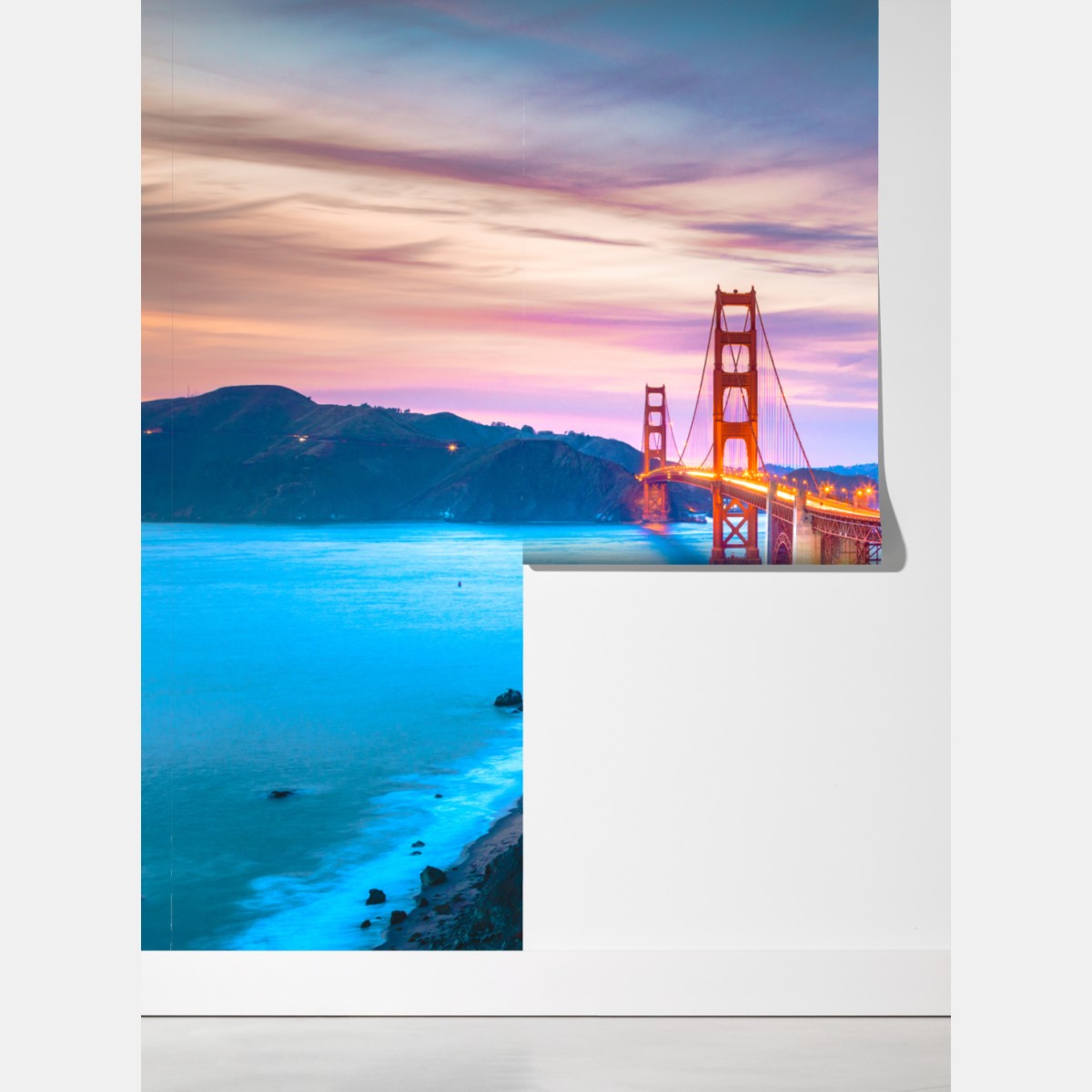 Fototapeta Golden Gate Bridge o zmierzchu – Wallissimo® Fototapeta Golden Gate Bridge o zmierzchu – Wallissimo®
