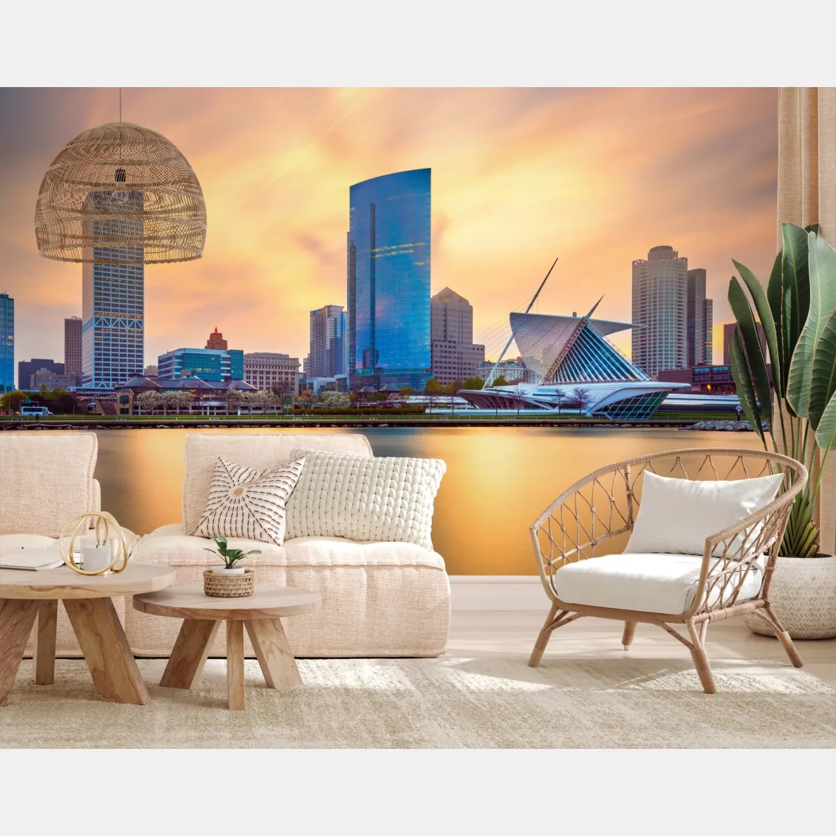 Fototapeta Milwaukee panorama miasta o zmierzchu – Wallissimo® Fototapeta Milwaukee panorama miasta o zmierzchu – Wallissimo®