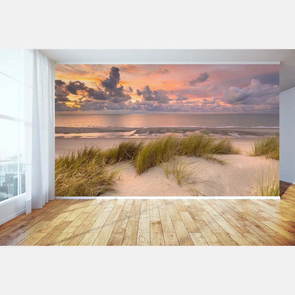 Fototapeta zachód słońca nad wydmami Zeeland – Wallissimo® Fototapeta zachód słońca nad wydmami Zeeland – Wallissimo®