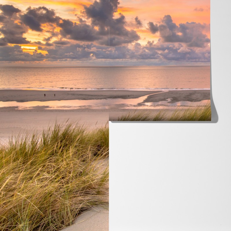 Fototapeta zachód słońca nad wydmami Zeeland – Wallissimo® Fototapeta zachód słońca nad wydmami Zeeland – Wallissimo®