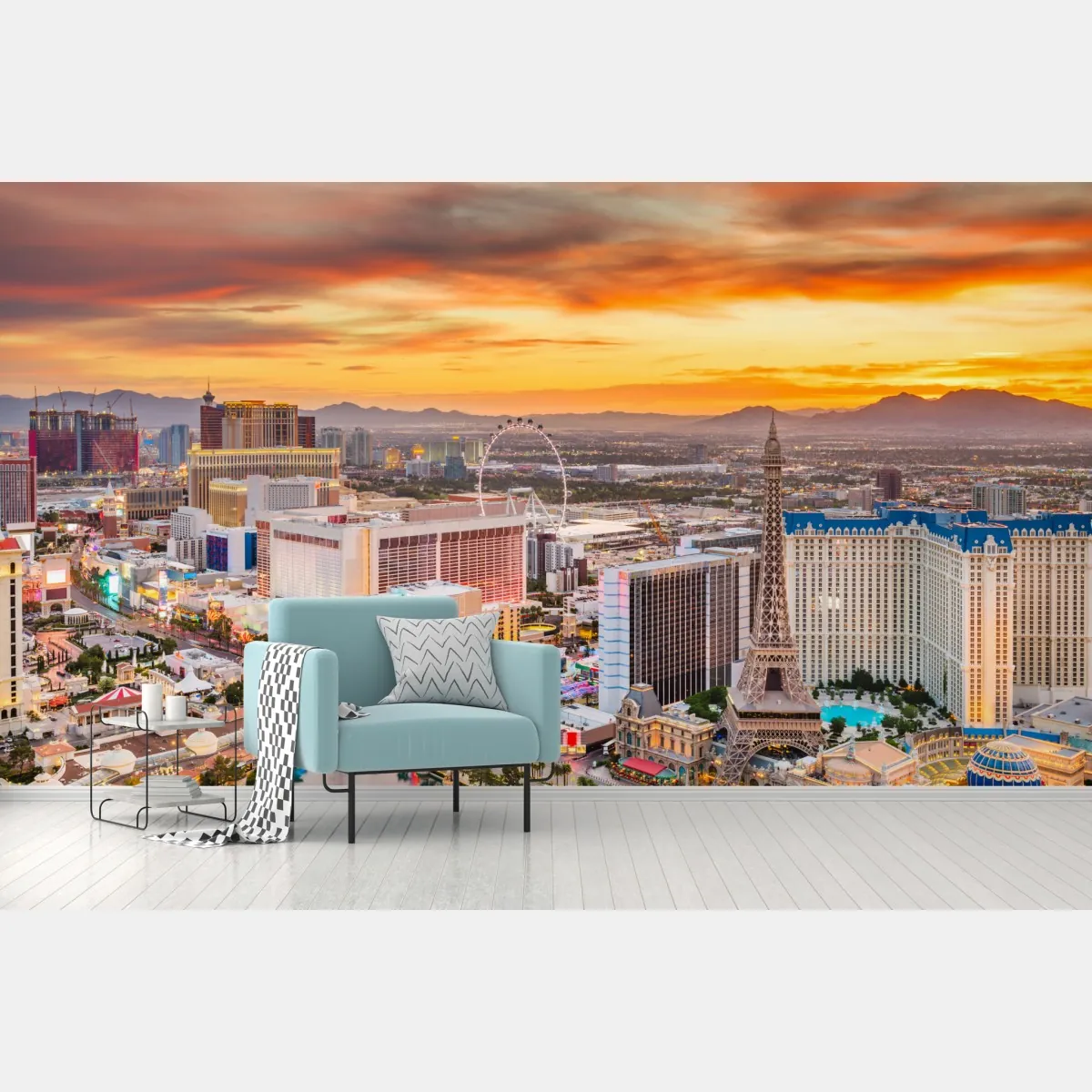 Fototapeta Las Vegas panorama o zmierzchu – Wallissimo® Fototapeta Las Vegas panorama o zmierzchu – Wallissimo®