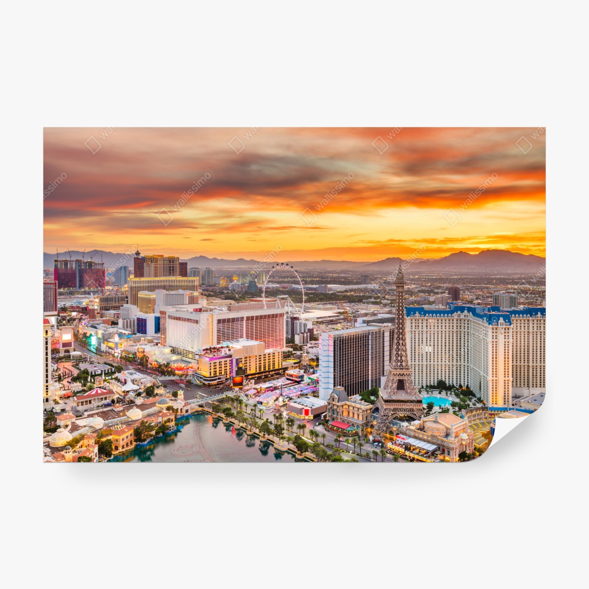 Fototapeta Las Vegas panorama o zmierzchu – Wallissimo® Fototapeta Las Vegas panorama o zmierzchu – Wallissimo®