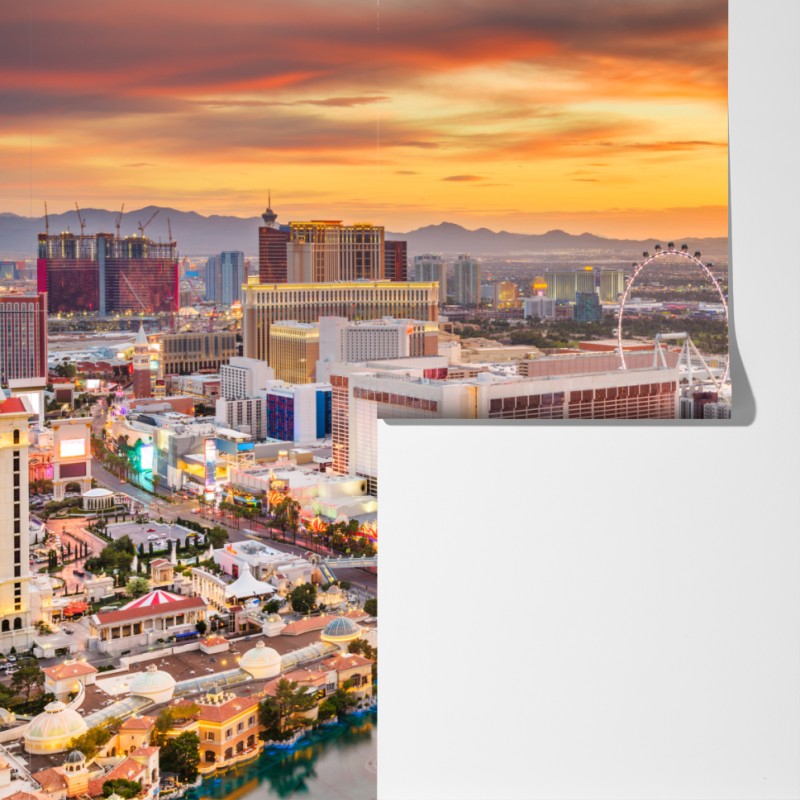 Fototapeta Las Vegas panorama o zmierzchu – Wallissimo® Fototapeta Las Vegas panorama o zmierzchu – Wallissimo®