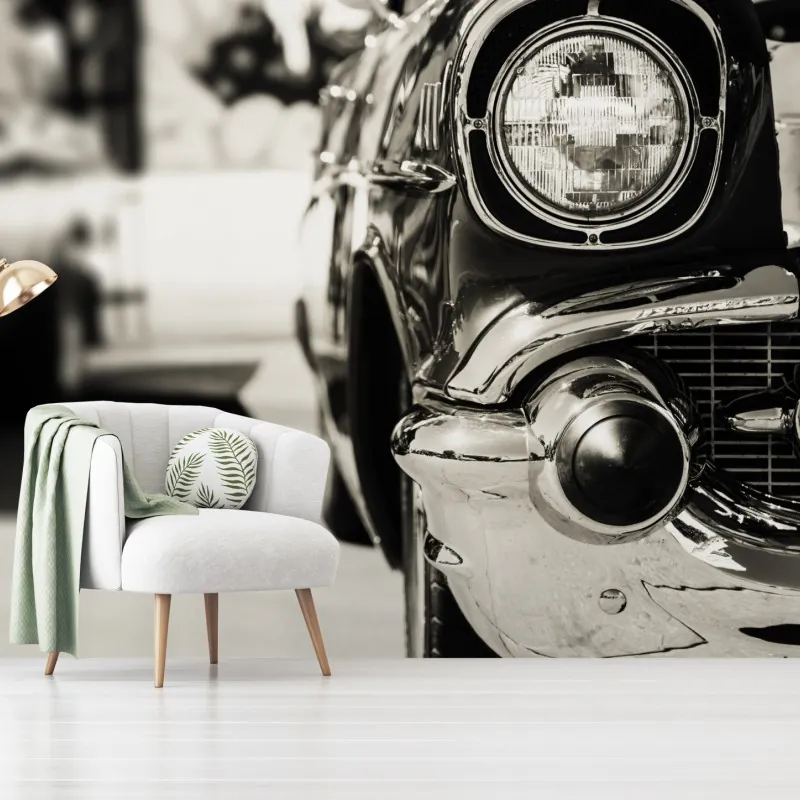 Fototapeta zabytkowy chromowany samochód zbliżenie