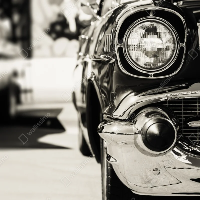 Fototapeta zabytkowy chromowany samochód zbliżenie – Wallissimo® Fototapeta zabytkowy chromowany samochód zbliżenie – Wallissimo®