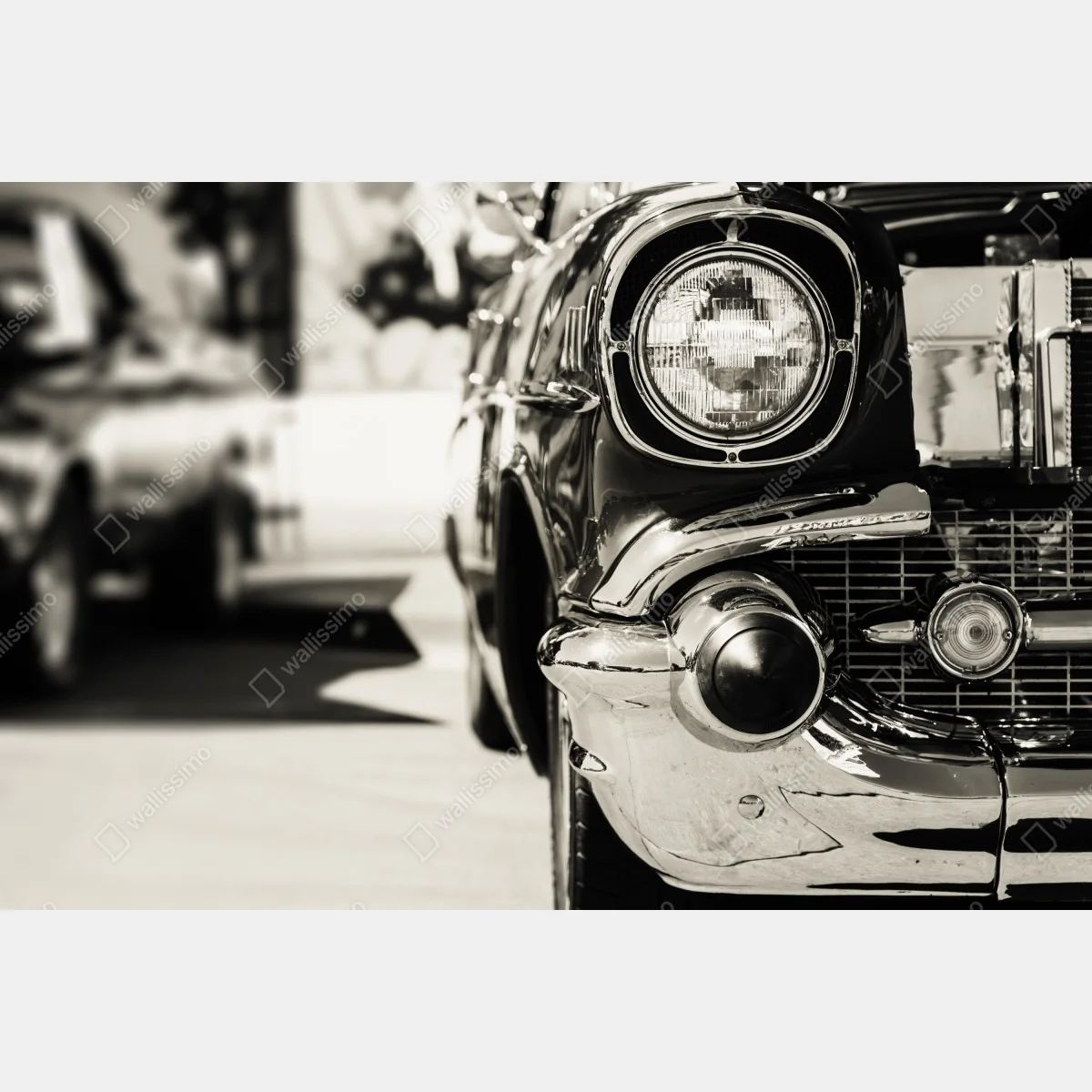 Fototapeta zabytkowy chromowany samochód zbliżenie – Wallissimo® Fototapeta zabytkowy chromowany samochód zbliżenie – Wallissimo®