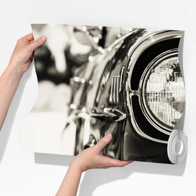 Fototapeta zabytkowy chromowany samochód zbliżenie – Wallissimo® Fototapeta zabytkowy chromowany samochód zbliżenie – Wallissimo®