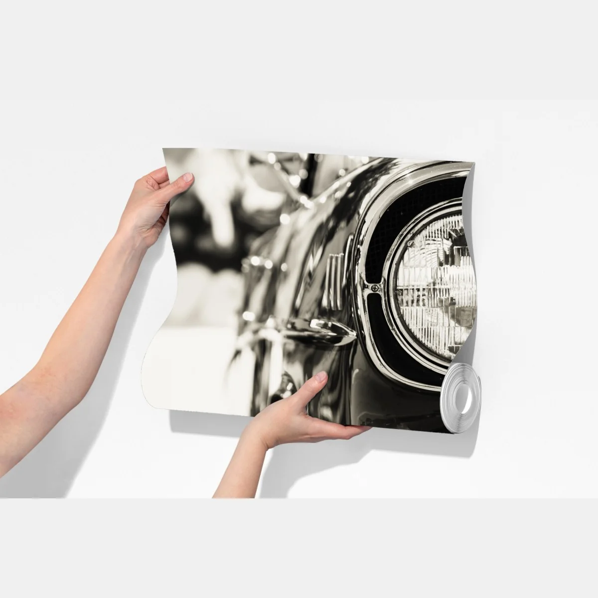 Fototapeta zabytkowy chromowany samochód zbliżenie – Wallissimo® Fototapeta zabytkowy chromowany samochód zbliżenie – Wallissimo®