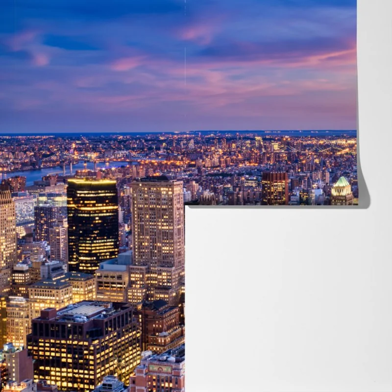 Fototapeta panorama Nowego Jorku o zmierzchu – Wallissimo® Fototapeta panorama Nowego Jorku o zmierzchu – Wallissimo®