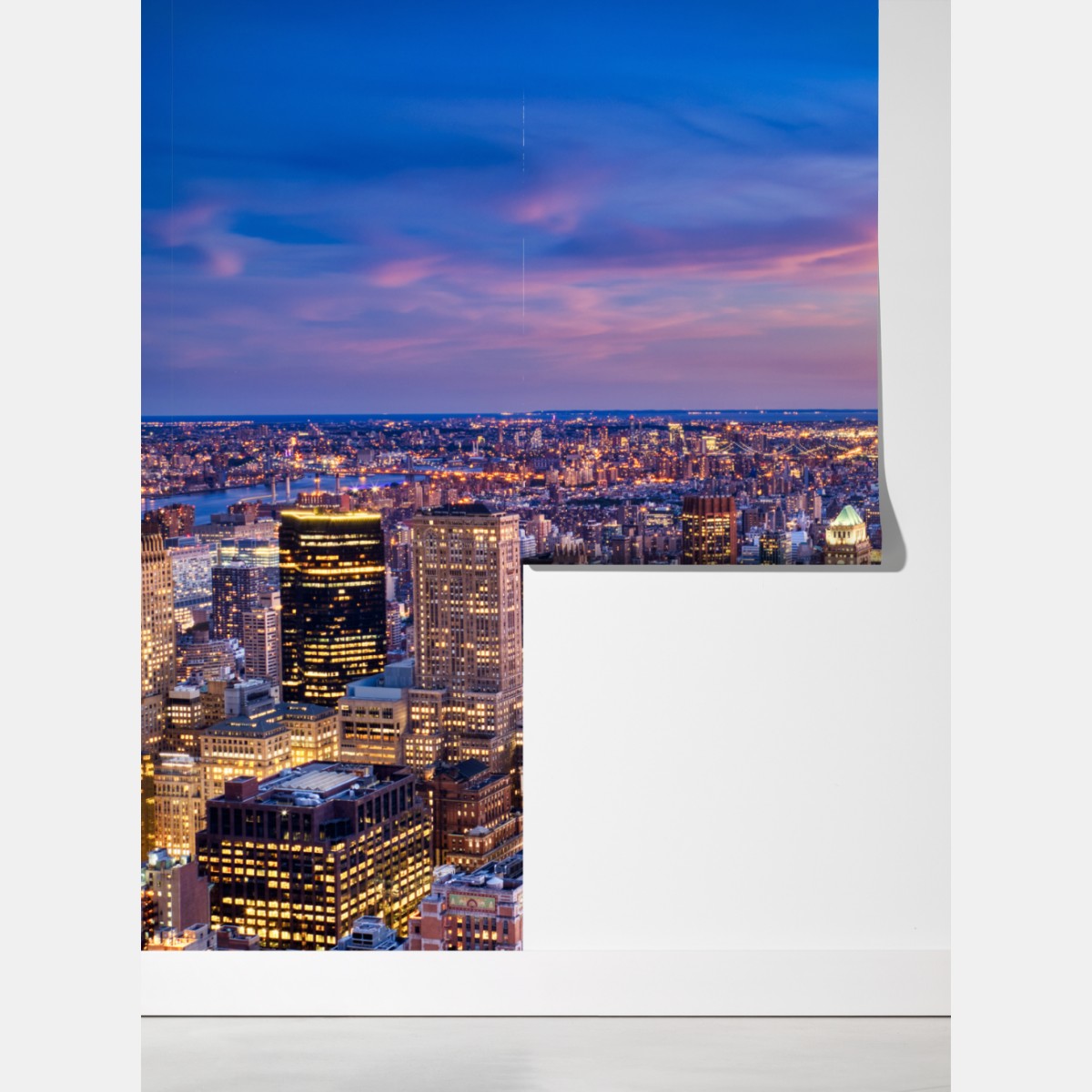 Fototapeta panorama Nowego Jorku o zmierzchu – Wallissimo® Fototapeta panorama Nowego Jorku o zmierzchu – Wallissimo®