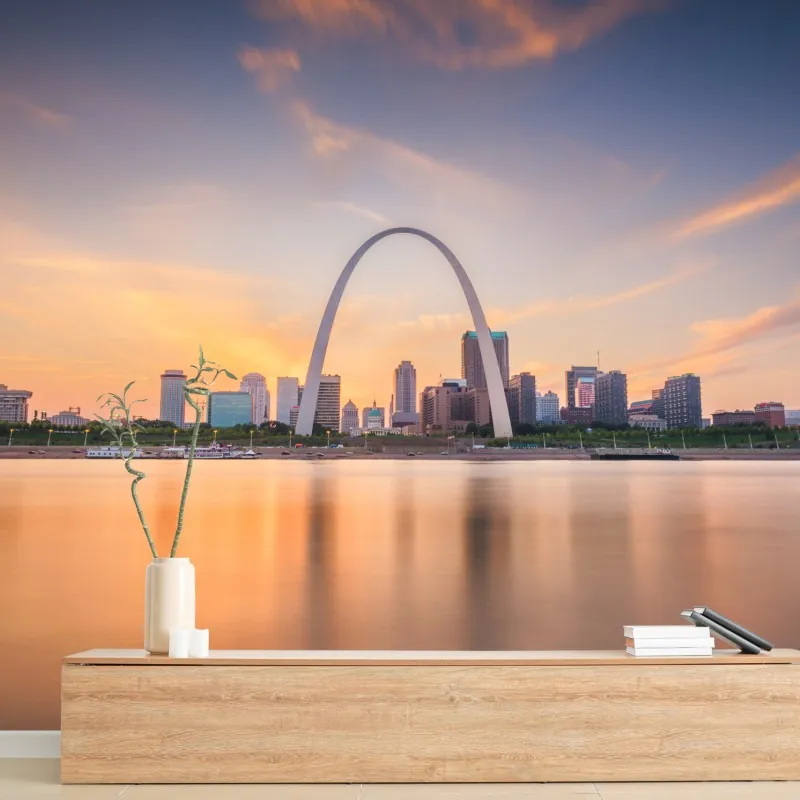 Fototapeta St. Louis panorama o zmierzchu