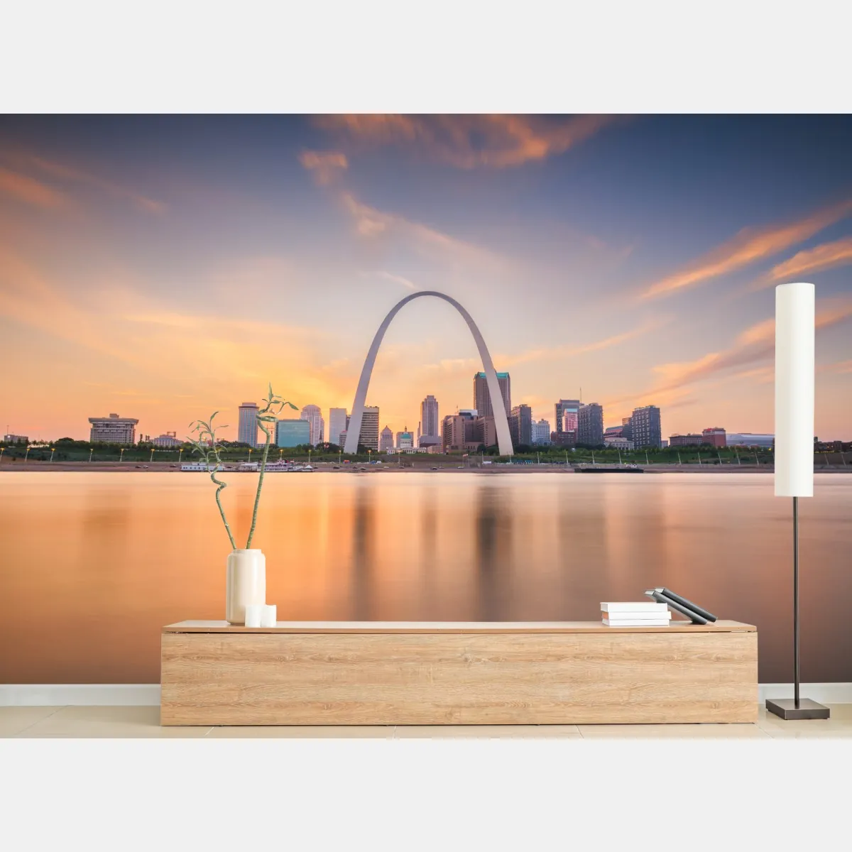 Fototapeta St. Louis panorama o zmierzchu – Wallissimo® Fototapeta St. Louis panorama o zmierzchu – Wallissimo®