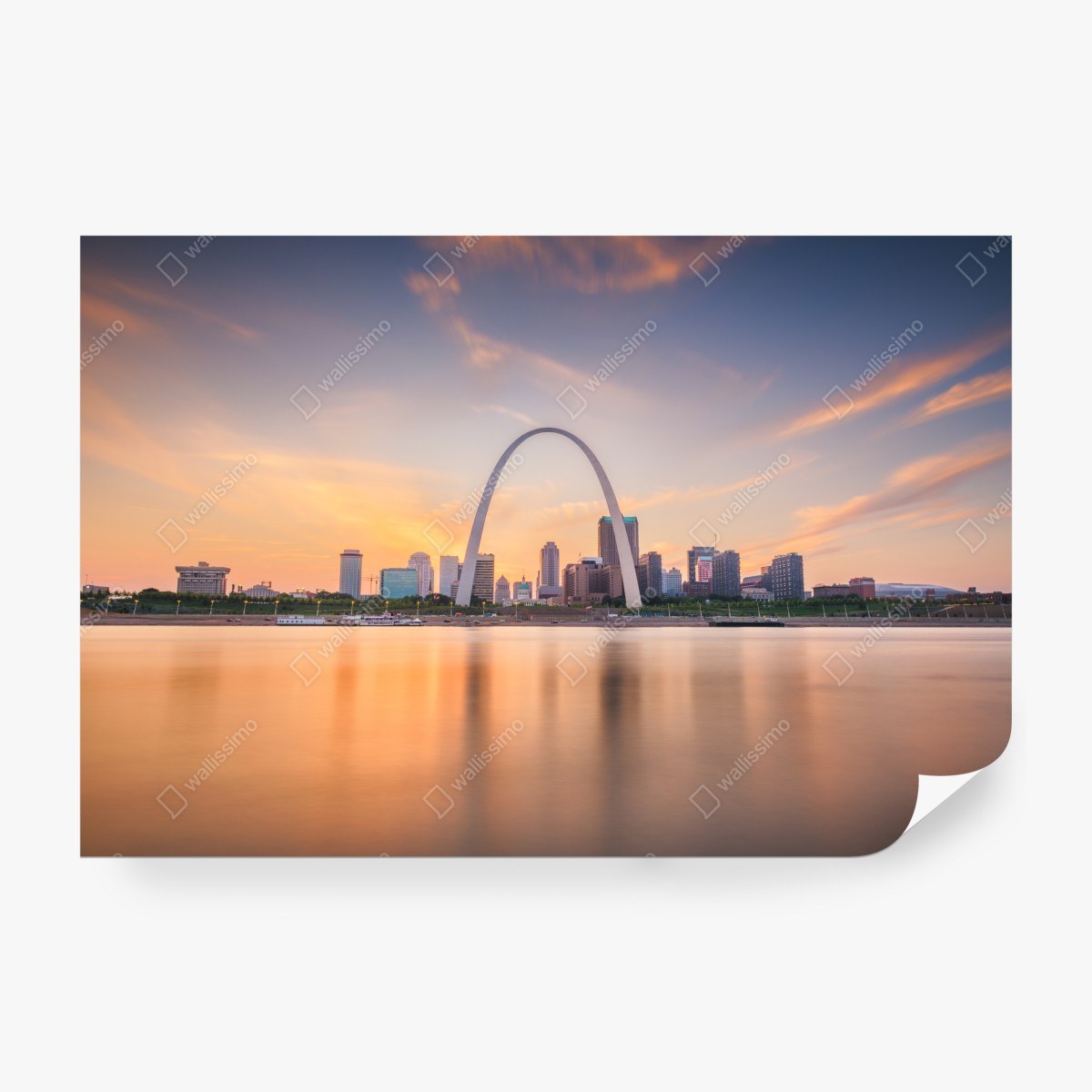 Fototapeta St. Louis panorama o zmierzchu – Wallissimo® Fototapeta St. Louis panorama o zmierzchu – Wallissimo®