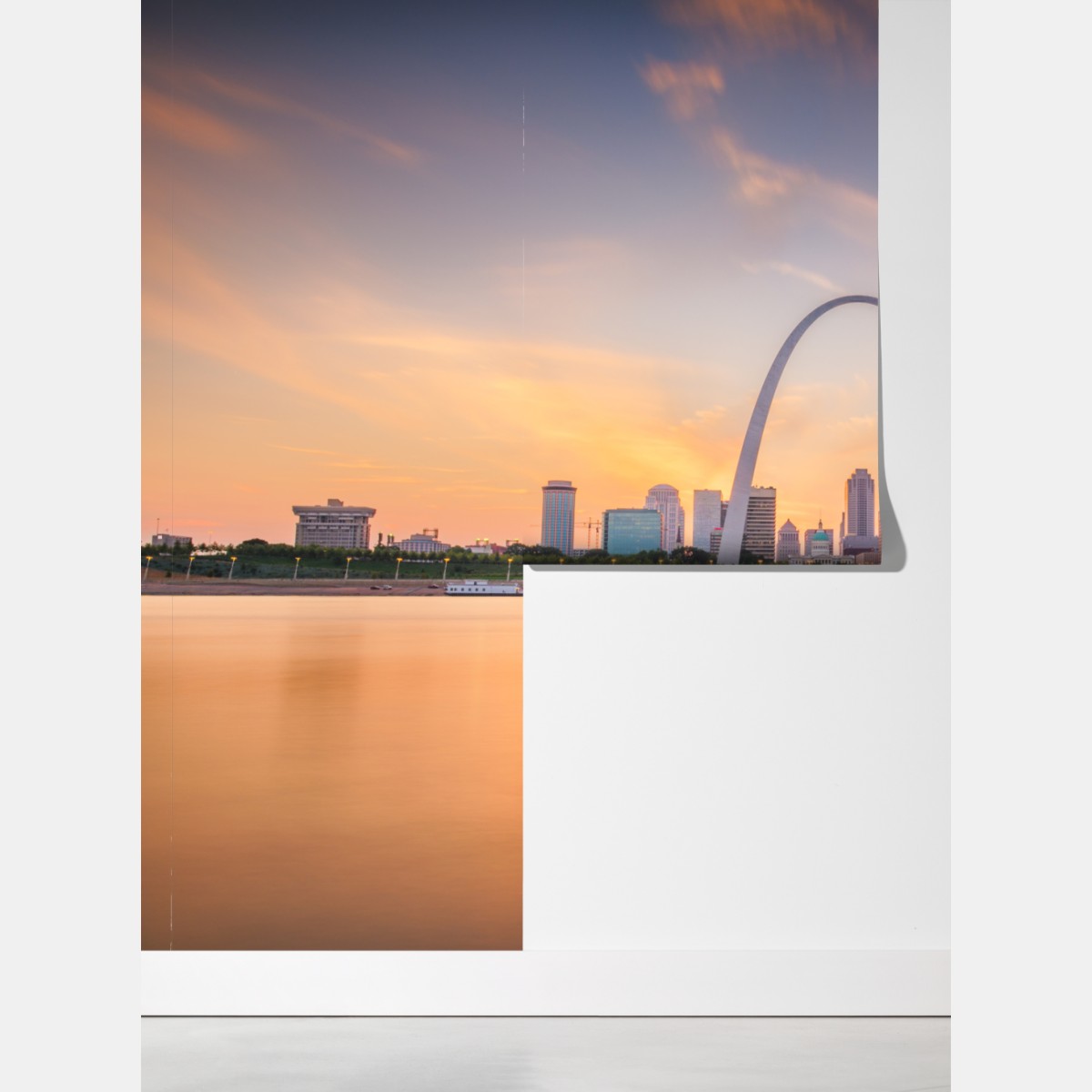 Fototapeta St. Louis panorama o zmierzchu – Wallissimo® Fototapeta St. Louis panorama o zmierzchu – Wallissimo®