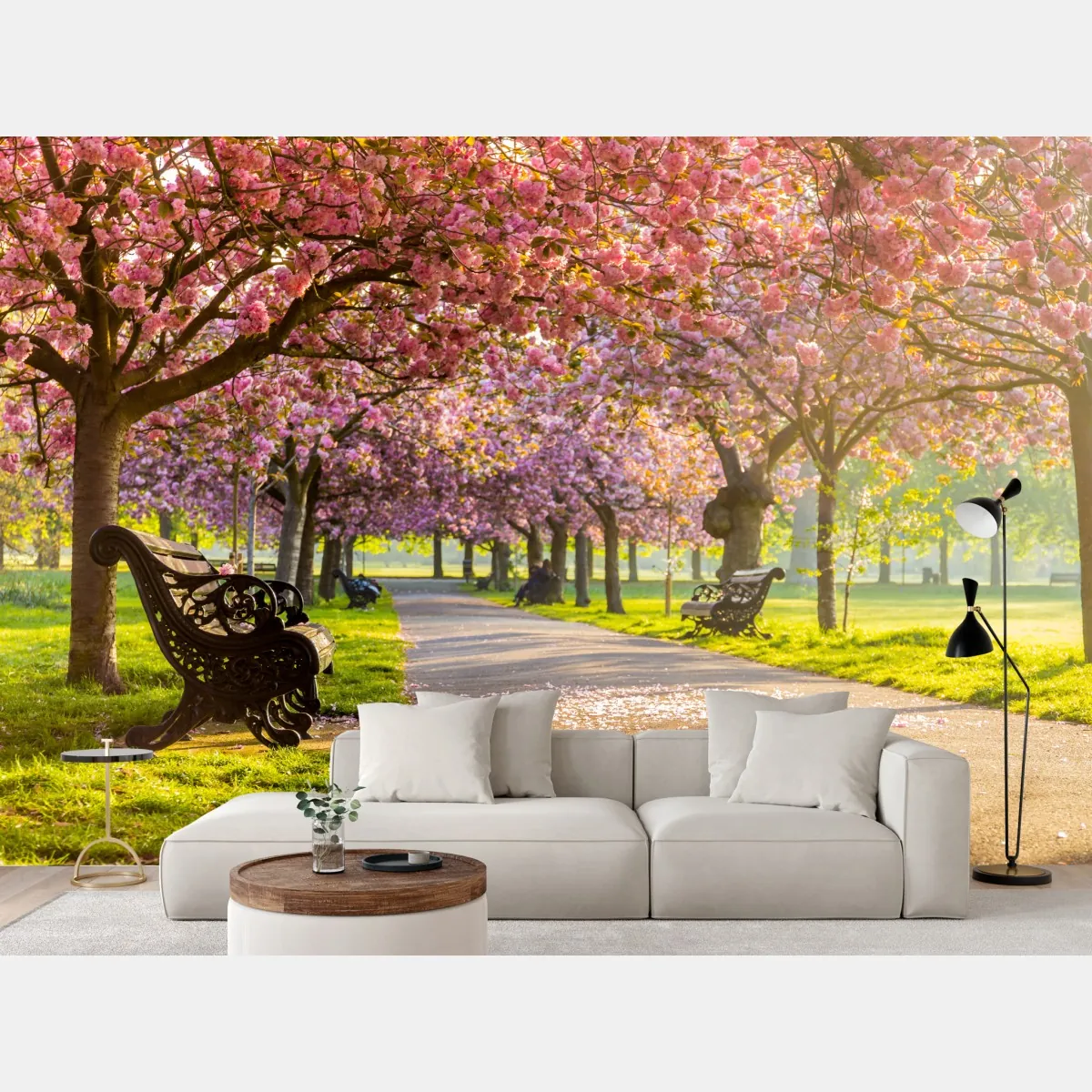 Fototapeta aleja kwitnących wiśni wiosną – Wallissimo® Fototapeta aleja kwitnących wiśni wiosną – Wallissimo®