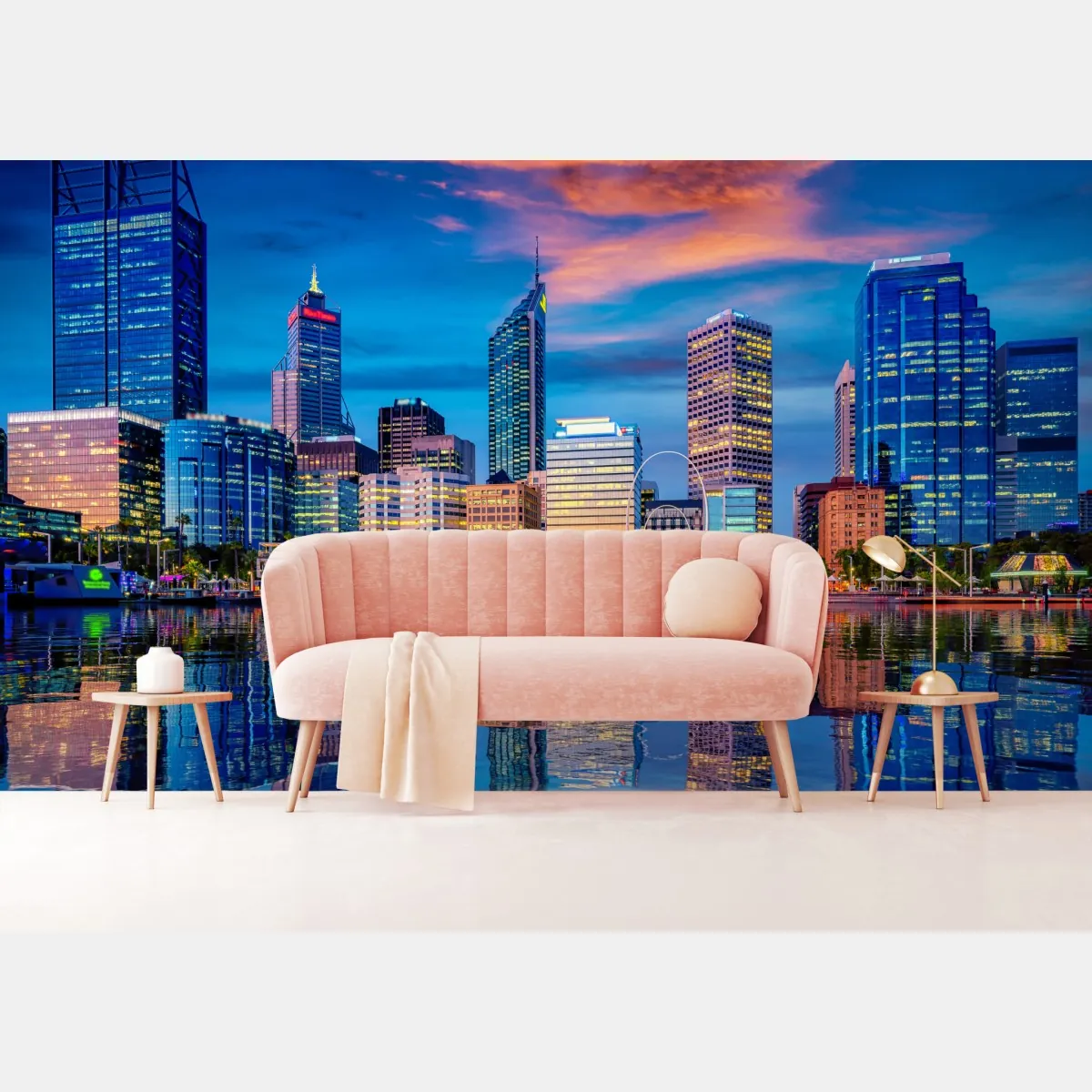 Fototapeta Perth panorama miasta o zachodzie słońca – Wallissimo® Fototapeta Perth panorama miasta o zachodzie słońca – Wallissimo®