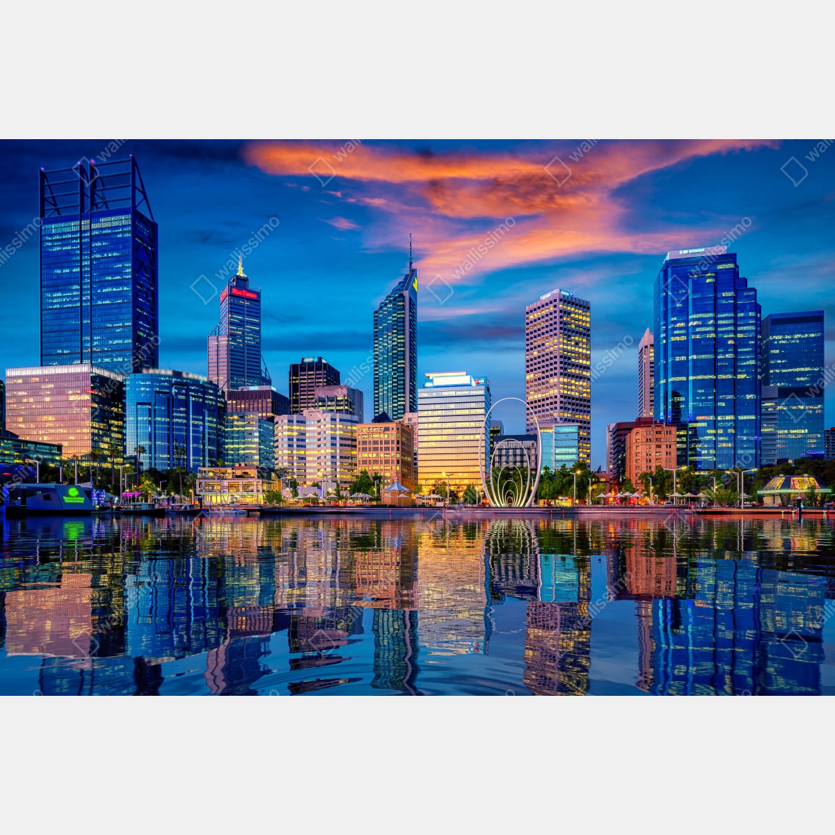 Fototapeta Perth panorama miasta o zachodzie słońca – Wallissimo® Fototapeta Perth panorama miasta o zachodzie słońca – Wallissimo®