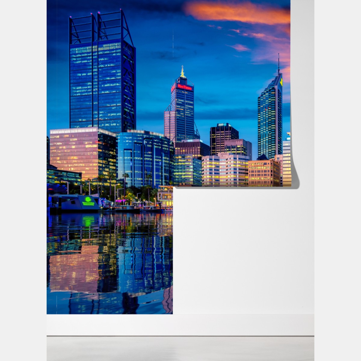Fototapeta Perth panorama miasta o zachodzie słońca – Wallissimo® Fototapeta Perth panorama miasta o zachodzie słońca – Wallissimo®