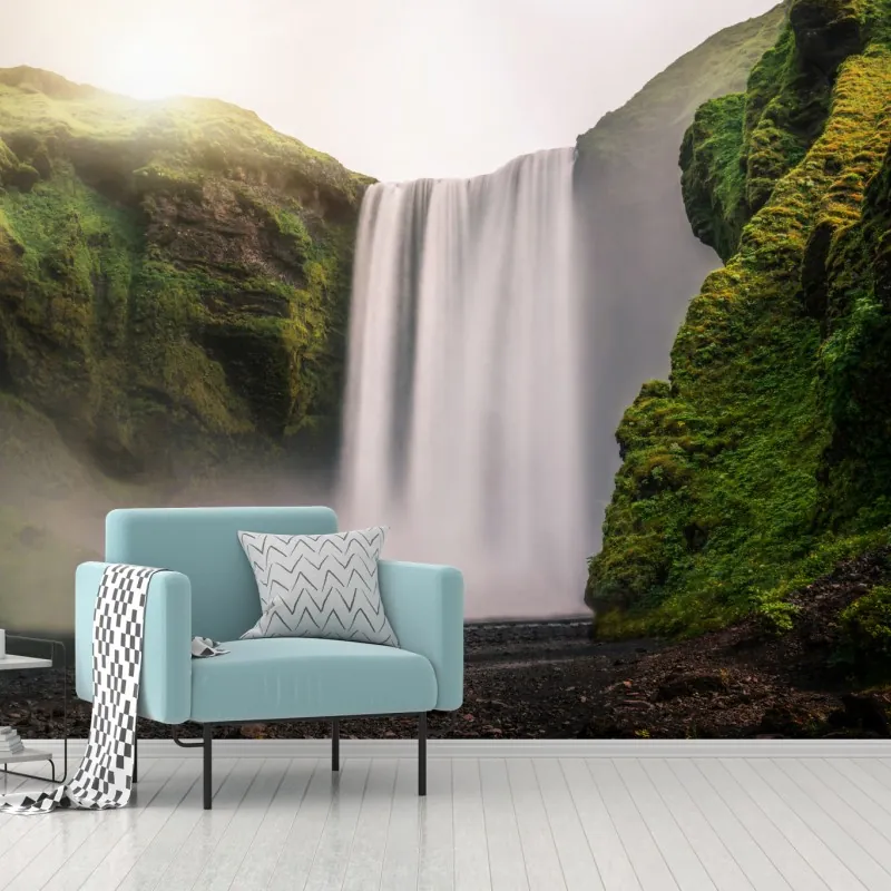 Fototapeta majestatyczny wodospad Skogafoss – Wallissimo® Fototapeta majestatyczny wodospad Skogafoss – Wallissimo®