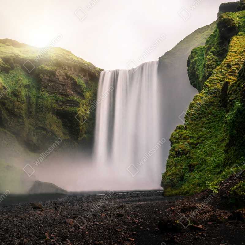 Fototapeta majestatyczny wodospad Skogafoss – Wallissimo® Fototapeta majestatyczny wodospad Skogafoss – Wallissimo®