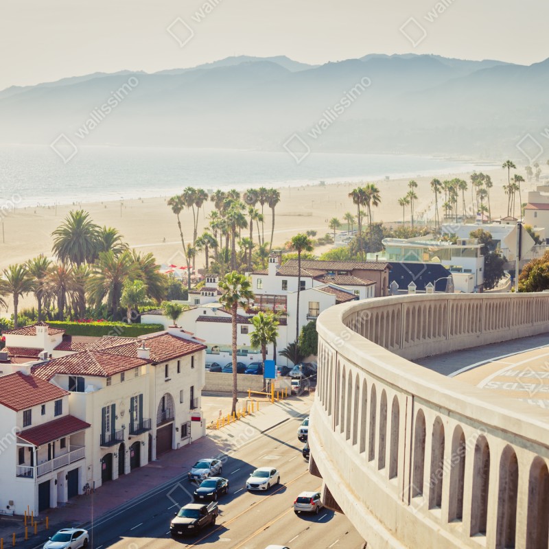 Fototapeta Santa Monica nadmorska panorama – Wallissimo® Fototapeta Santa Monica nadmorska panorama – Wallissimo®