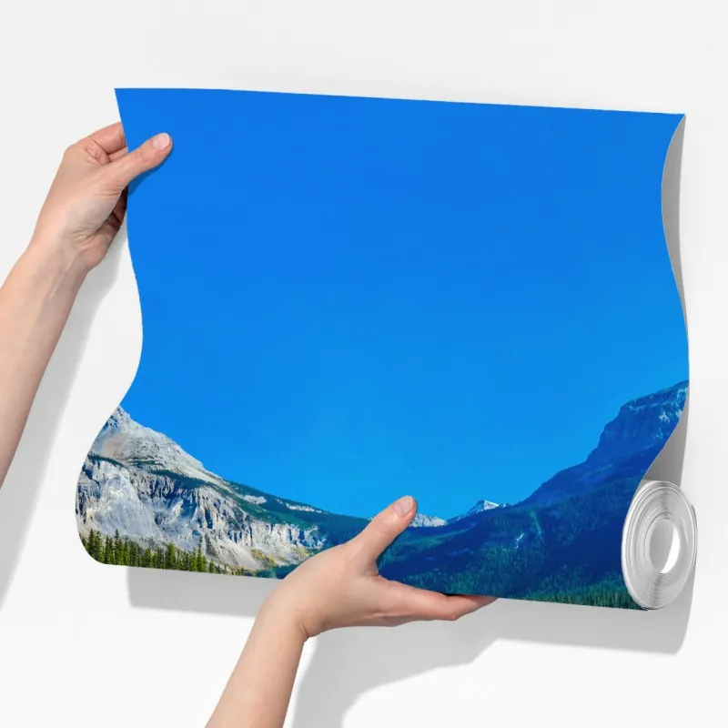 Fototapeta turkusowe alpejskie jezioro z odbiciami gór – Wallissimo® Fototapeta turkusowe alpejskie jezioro z odbiciami gór – Wallissimo®