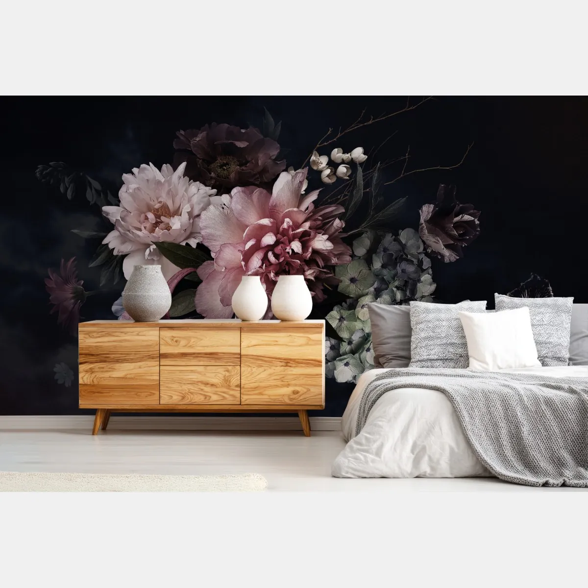 Fototapeta bukiet piwonii i hortensji – Wallissimo® Fototapeta bukiet piwonii i hortensji – Wallissimo®