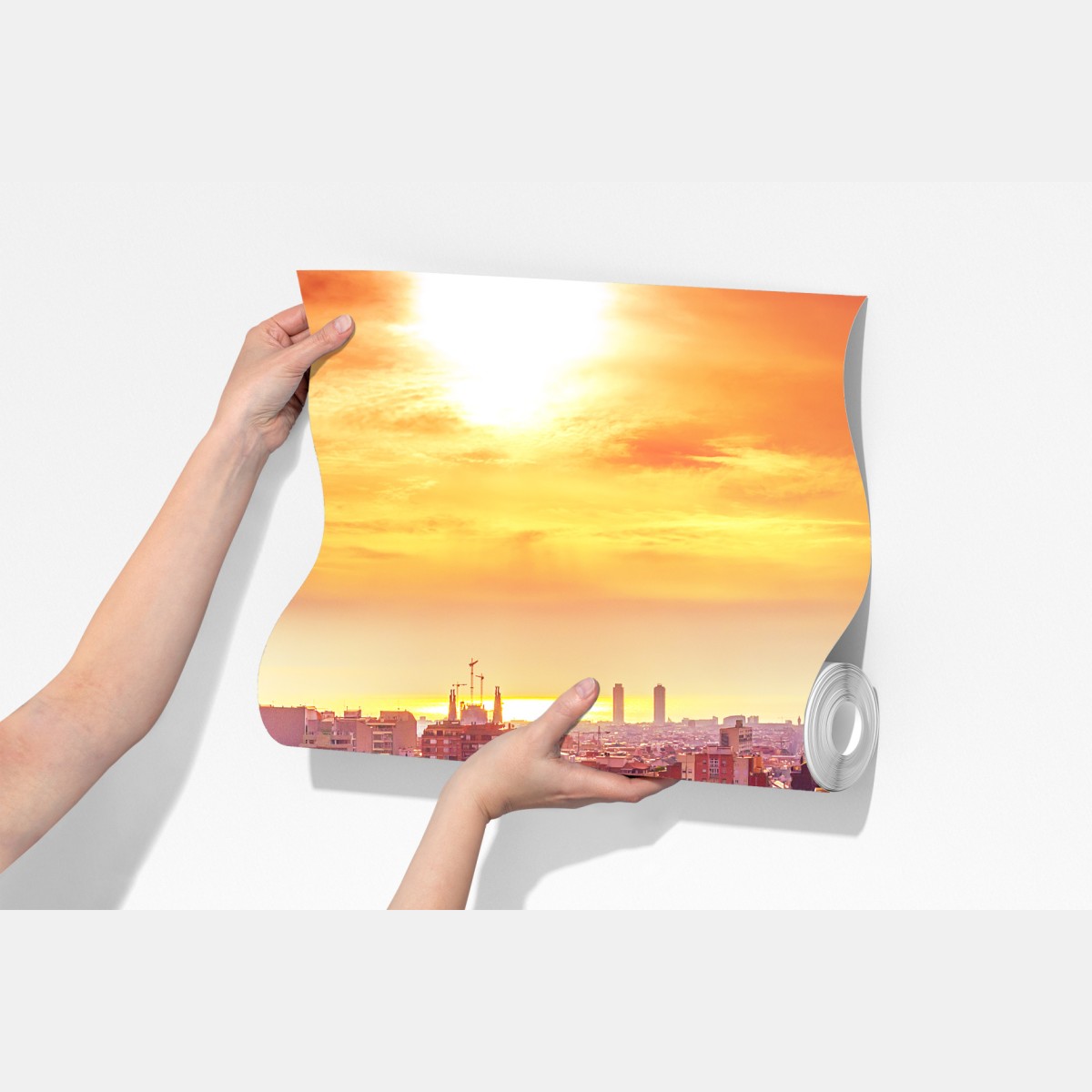 Fototapeta zachód słońca nad Park Güell w Barcelonie – Wallissimo® Fototapeta zachód słońca nad Park Güell w Barcelonie – Wallissimo®