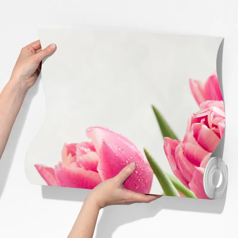 Fototapeta elegancki bukiet różowych tulipanów – Wallissimo® Fototapeta elegancki bukiet różowych tulipanów – Wallissimo®