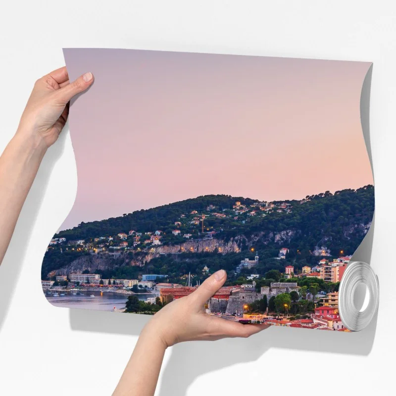 Fototapeta zachód słońca nad zatoką Villefranche-sur-Mer – Wallissimo® Fototapeta zachód słońca nad zatoką Villefranche-sur-Mer – Wallissimo®