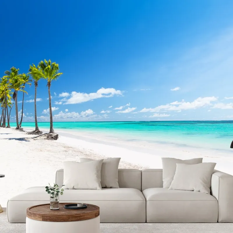 Fototapeta palmy na plaży w Punta Cana – Wallissimo® Fototapeta palmy na plaży w Punta Cana – Wallissimo®