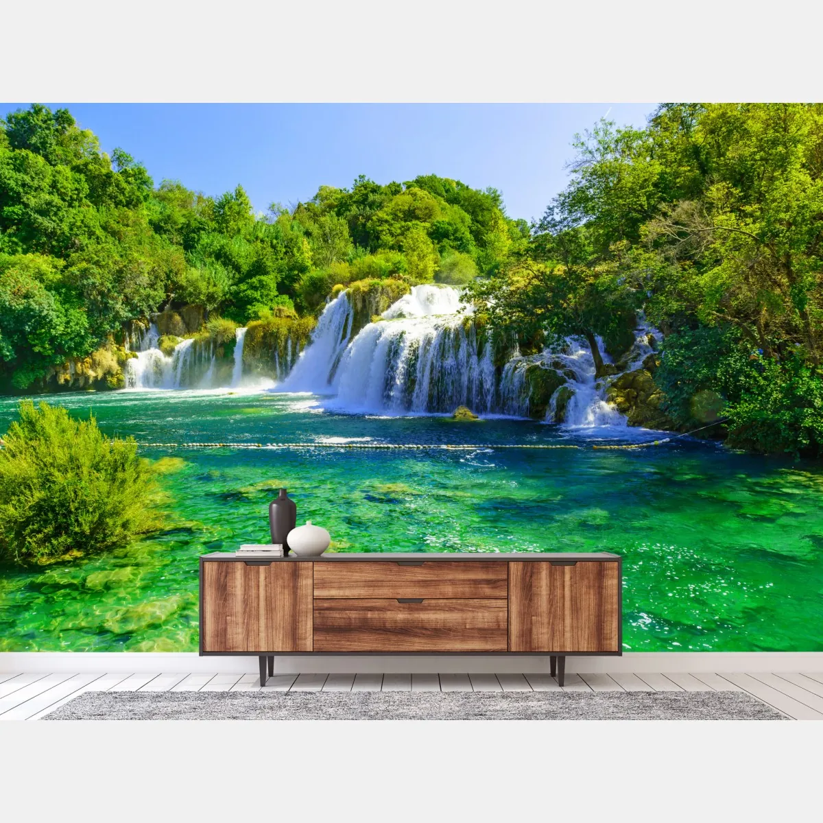 Fototapeta szmaragdowy wodospad – Wallissimo® Fototapeta szmaragdowy wodospad – Wallissimo®