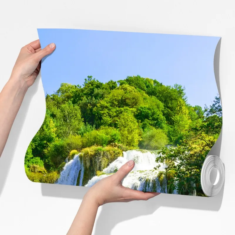 Fototapeta szmaragdowy wodospad – Wallissimo® Fototapeta szmaragdowy wodospad – Wallissimo®