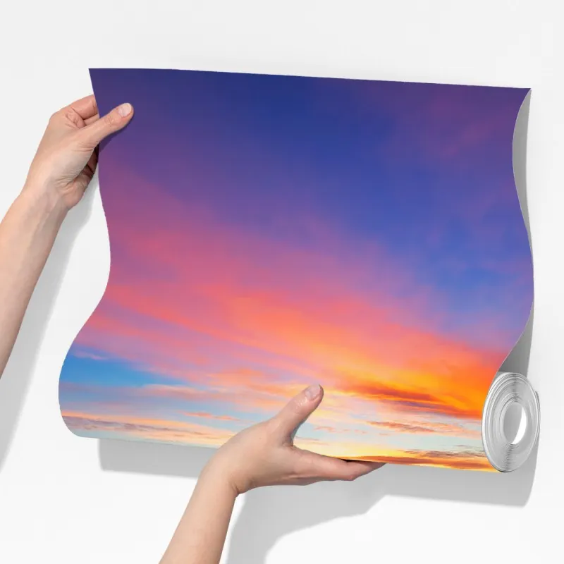 Fototapeta żywy wschód słońca nad spokojną plażą – Wallissimo® Fototapeta żywy wschód słońca nad spokojną plażą – Wallissimo®