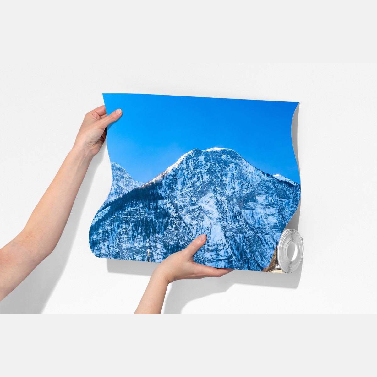 Fototapeta zimowy spokój w Hallstatt — alpejska wioska nad jeziorem – Wallissimo® Fototapeta zimowy spokój w Hallstatt — alpejska wioska nad jeziorem – Wallissimo®