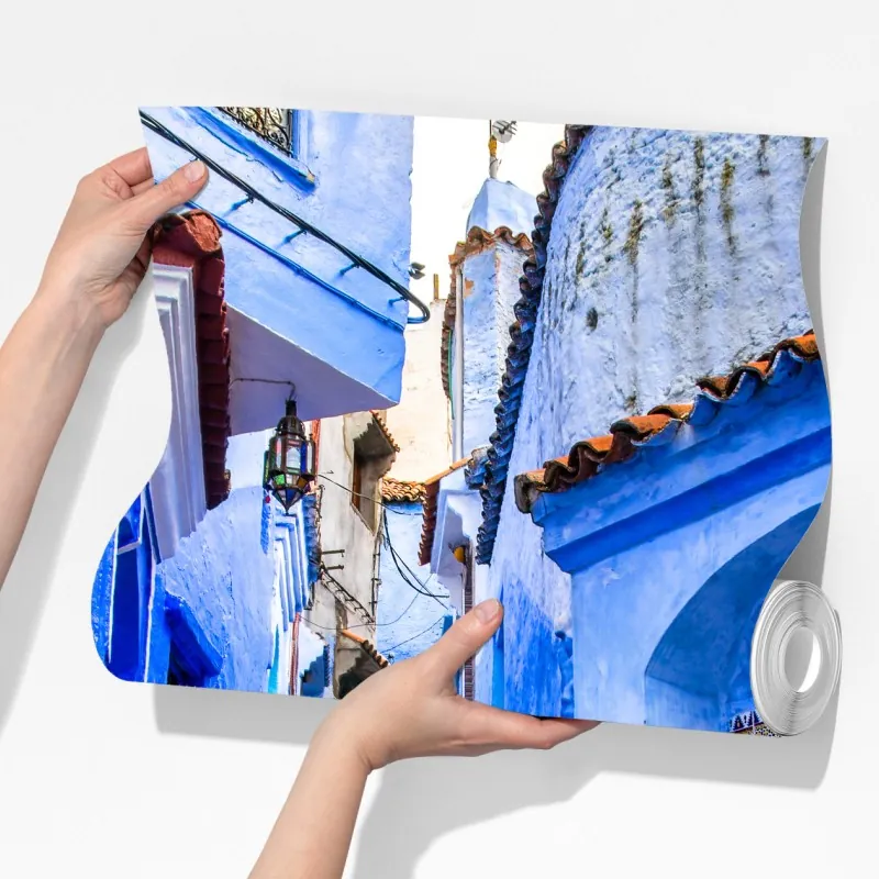 Fototapeta niebieska uliczka w Chefchaouen, Maroko – Wallissimo® Fototapeta niebieska uliczka w Chefchaouen, Maroko – Wallissimo®