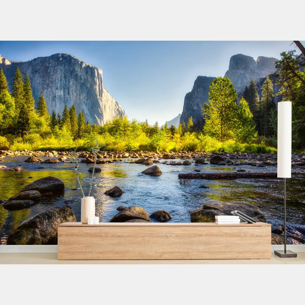 Fototapeta złota dolina nad rzeką – Wallissimo® Fototapeta złota dolina nad rzeką – Wallissimo®