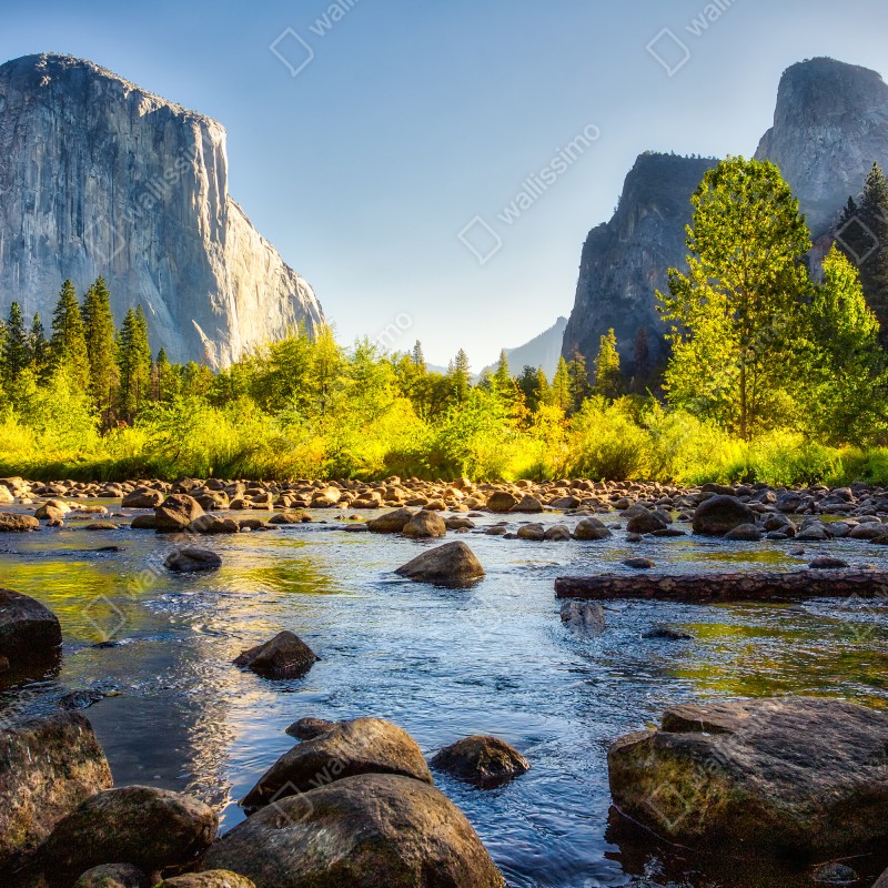 Fototapeta złota dolina nad rzeką – Wallissimo® Fototapeta złota dolina nad rzeką – Wallissimo®