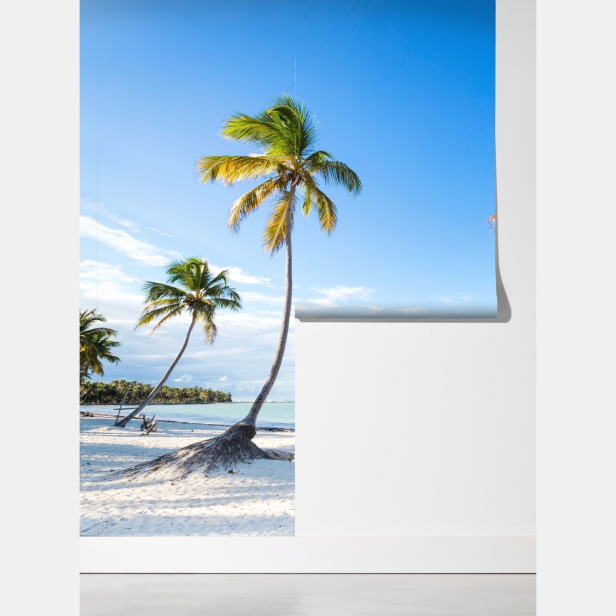 Fototapeta tropikalna plaża z palmami – Wallissimo® Fototapeta tropikalna plaża z palmami – Wallissimo®