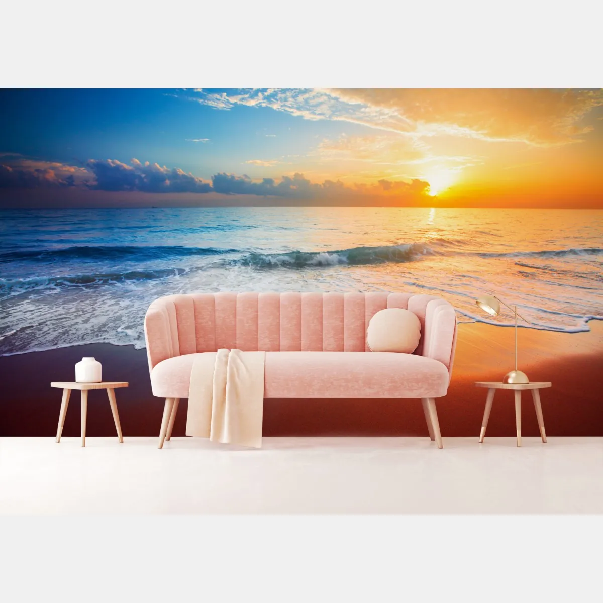 Fototapeta spokojny zachód słońca nad oceanem – Wallissimo® Fototapeta spokojny zachód słońca nad oceanem – Wallissimo®