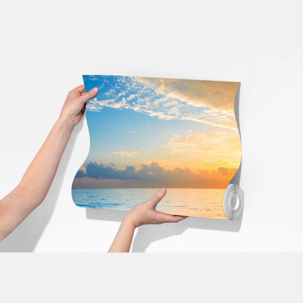 Fototapeta spokojny zachód słońca nad oceanem – Wallissimo® Fototapeta spokojny zachód słońca nad oceanem – Wallissimo®