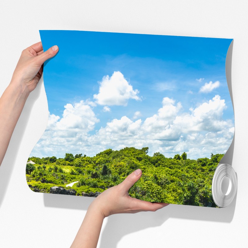 Fototapeta tropikalna drewniana kładka nad turkusową laguną – Wallissimo® Fototapeta tropikalna drewniana kładka nad turkusową laguną – Wallissimo®