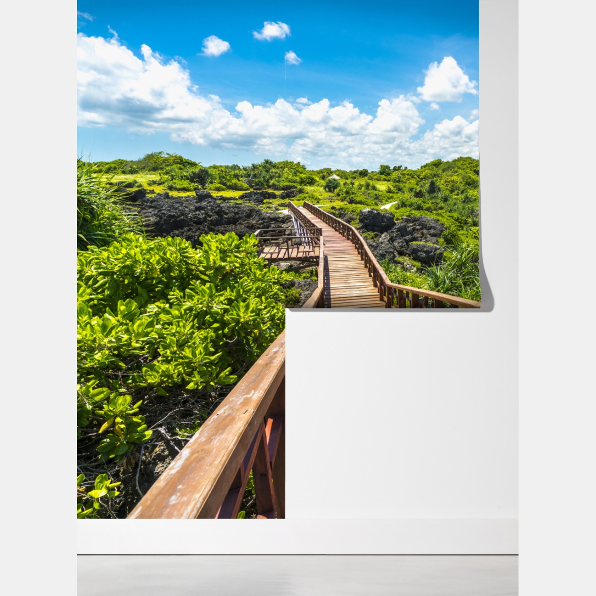 Fototapeta tropikalna drewniana kładka nad turkusową laguną – Wallissimo® Fototapeta tropikalna drewniana kładka nad turkusową laguną – Wallissimo®