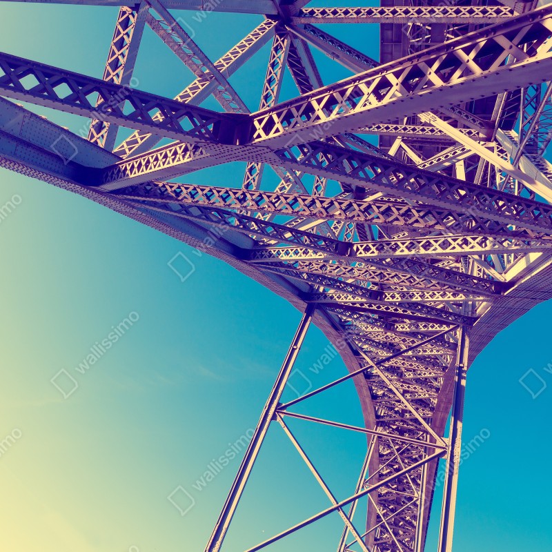 Fototapeta abstrakcyjna stalowa konstrukcja mostu w perspektywie – Wallissimo® Fototapeta abstrakcyjna stalowa konstrukcja mostu w perspektywie – Wallissimo®