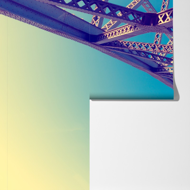 Fototapeta abstrakcyjna stalowa konstrukcja mostu w perspektywie – Wallissimo® Fototapeta abstrakcyjna stalowa konstrukcja mostu w perspektywie – Wallissimo®