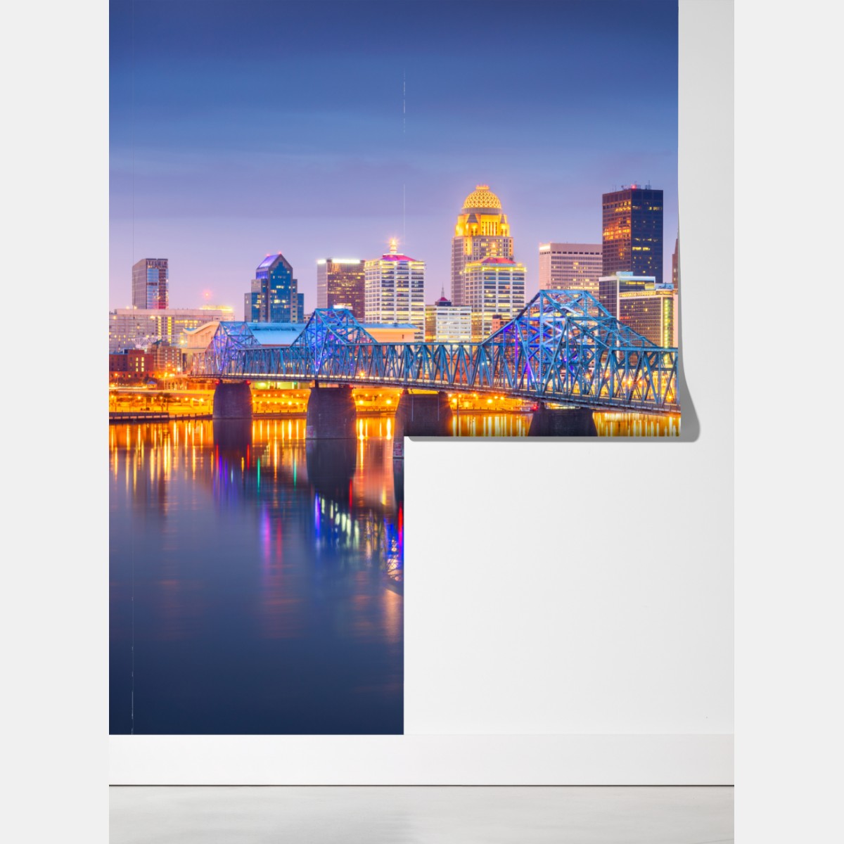 Fototapeta Louisville panorama o zmierzchu – Wallissimo® Fototapeta Louisville panorama o zmierzchu – Wallissimo®