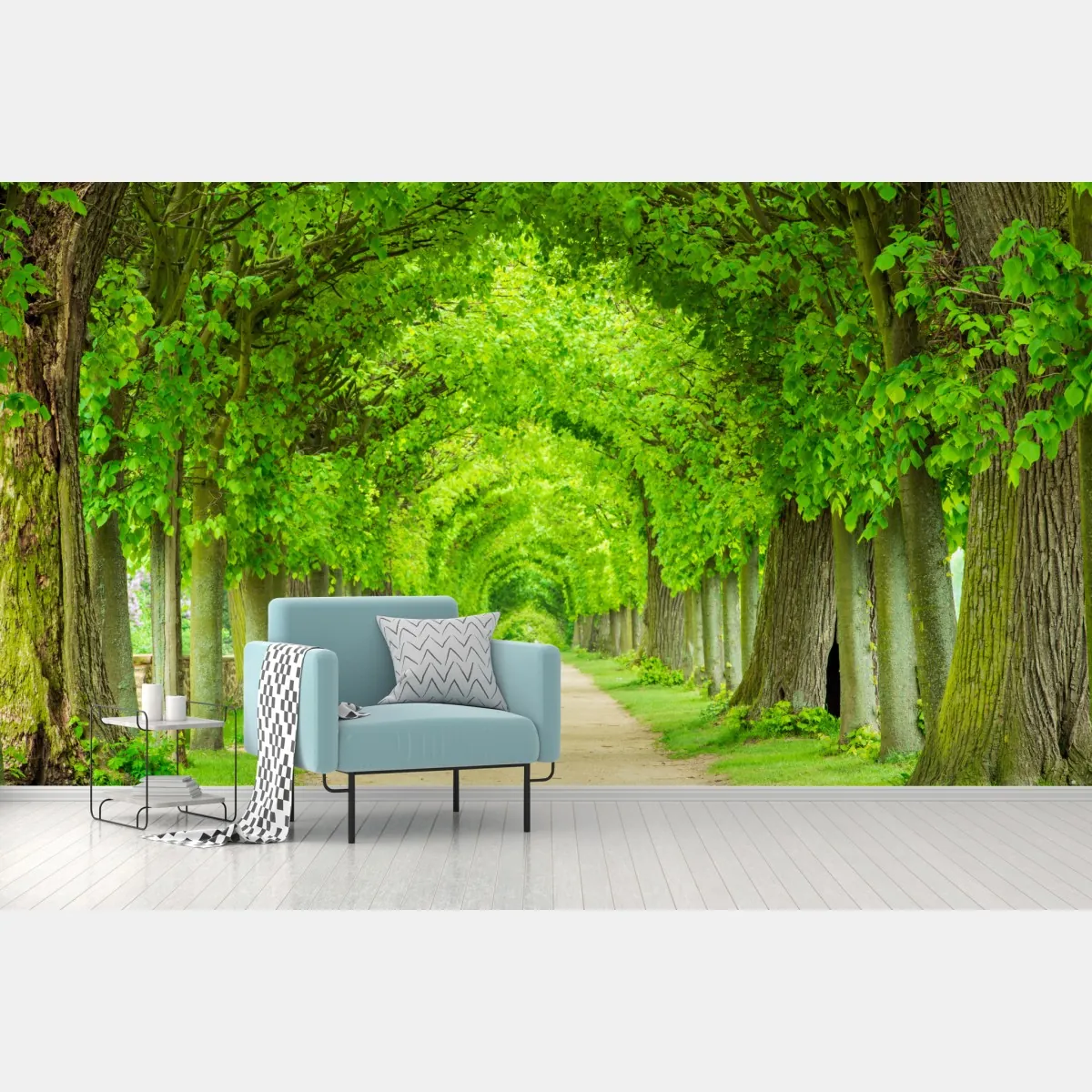 Fototapeta zielony tunel drzew – Wallissimo® Fototapeta zielony tunel drzew – Wallissimo®