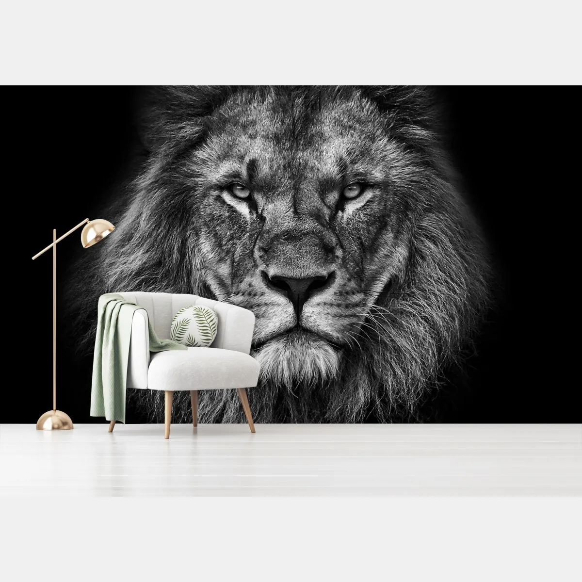 Fototapeta majestatyczny portret lwa w monochromie – Wallissimo® Fototapeta majestatyczny portret lwa w monochromie – Wallissimo®