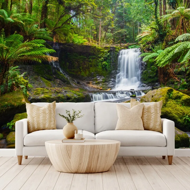 Fototapeta bujny leśny wodospad