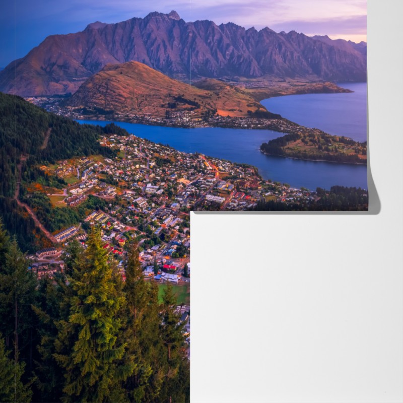 Fototapeta Queenstown panorama zmierzchu – Wallissimo® Fototapeta Queenstown panorama zmierzchu – Wallissimo®